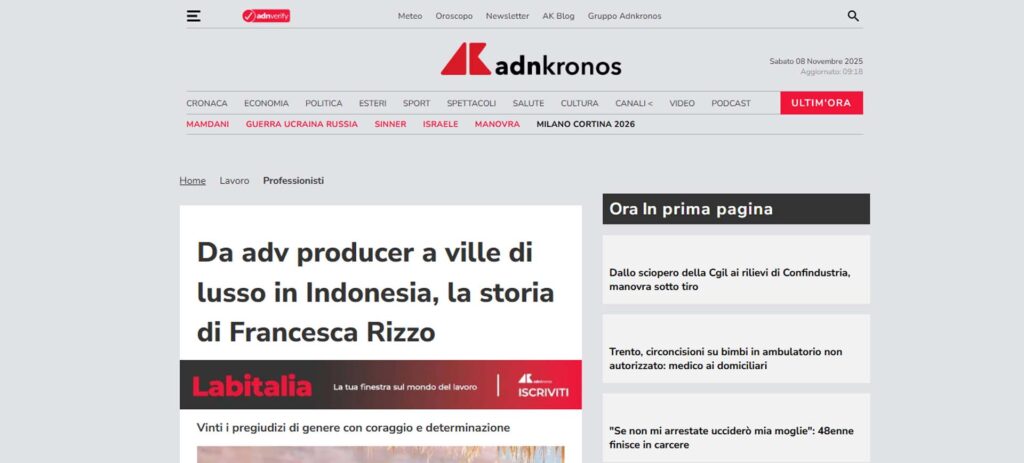 Da adv producer a ville di lusso in Indonesia, la storia di Francesca Rizzo